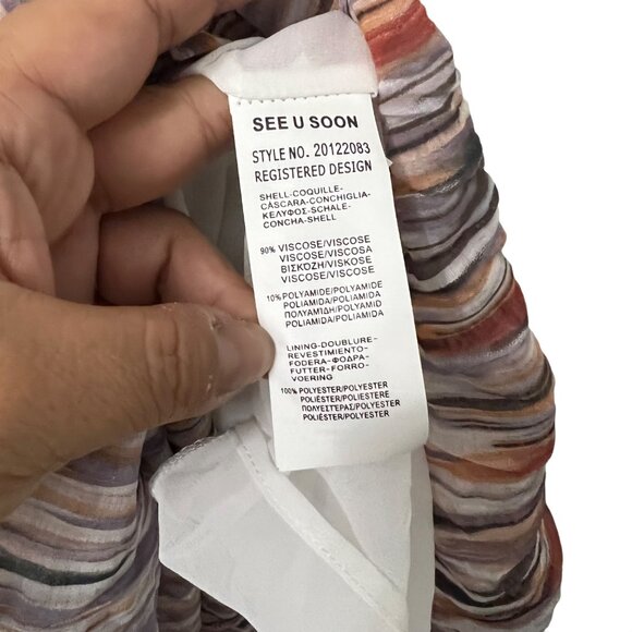 Anthropologie See U Soon Womens Striped Rose Robe Strappy Tiered Maxi Dress M - Picture 8 of 9